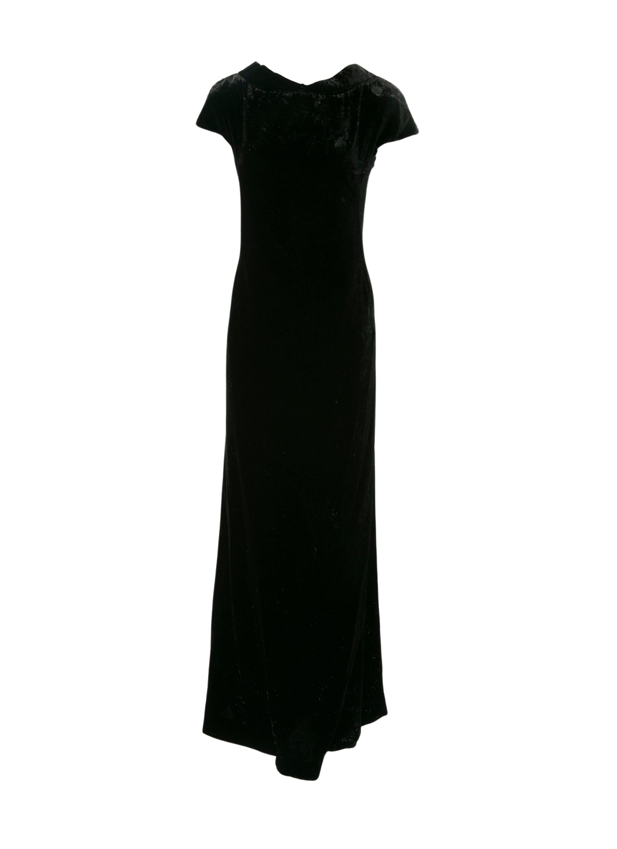 Sequined short-sleeved maxi dress - Black Gloss