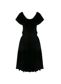 Velvet short sleeve dress - Black