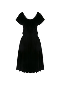 Robe à manches courtes en velours - Noir