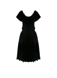 Robe à manches courtes en velours - Noir