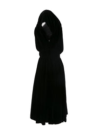 Velvet short sleeve dress - Black