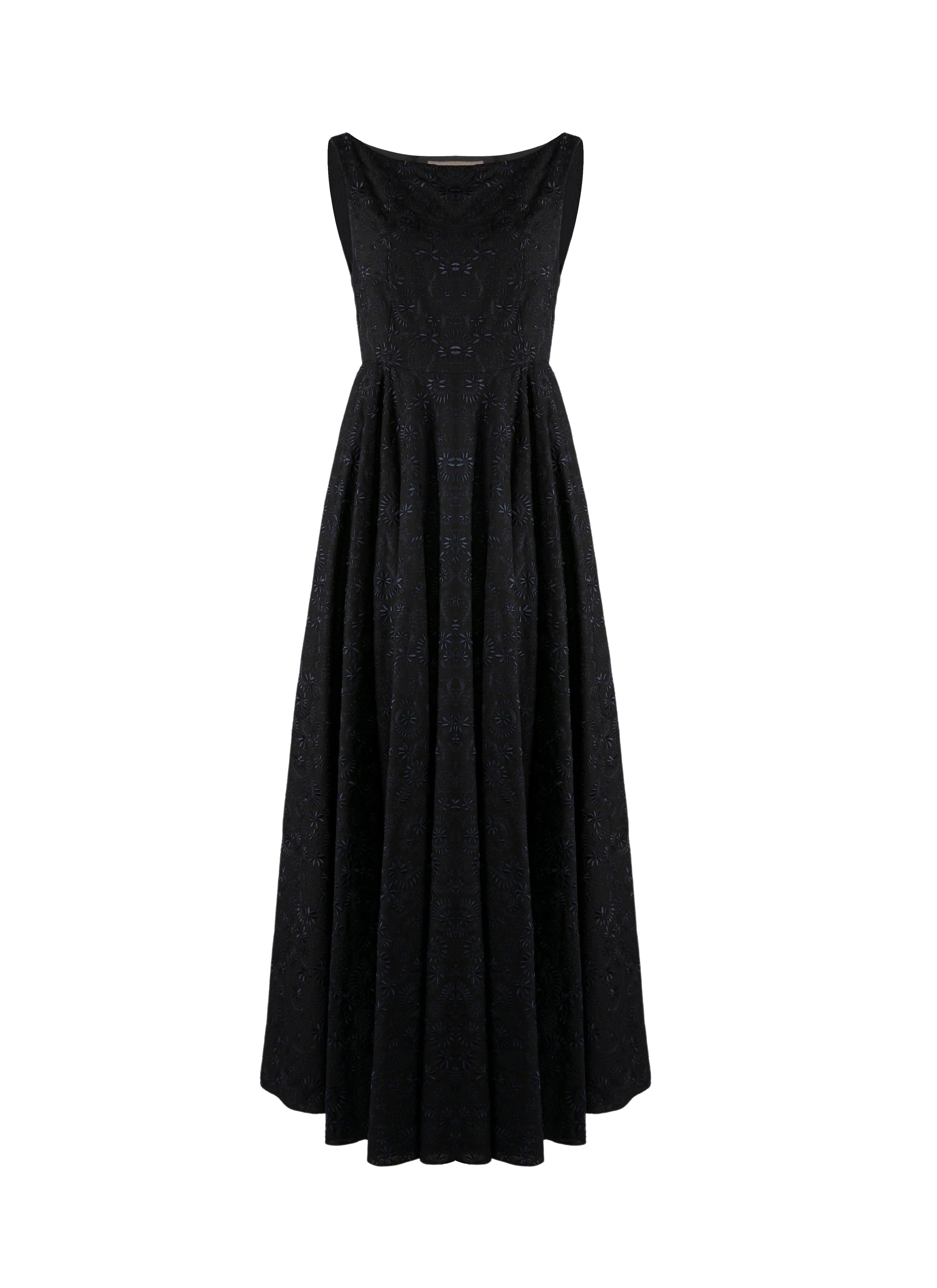 Robe brodée sans manches en laine - Noir & Nuit