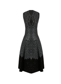 Jungle knitted sleeveless dress - Black & Blue
