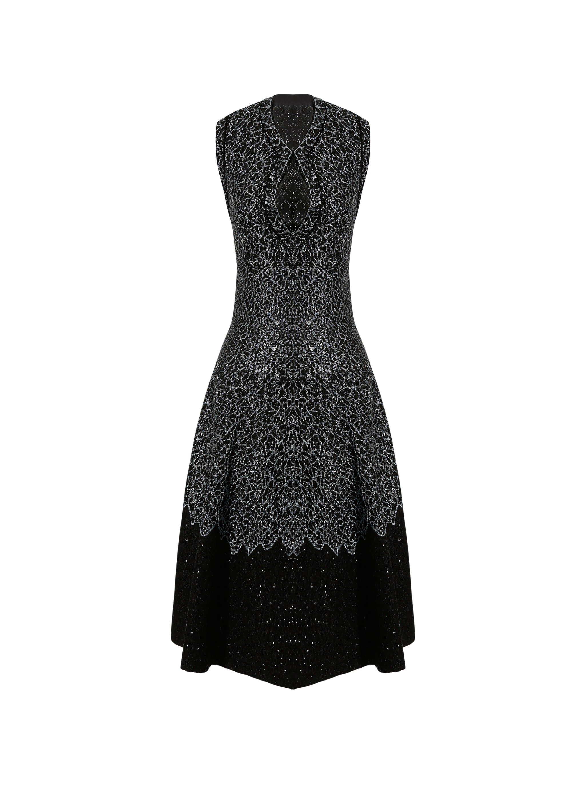 Jungle knitted sleeveless dress - Black & Blue