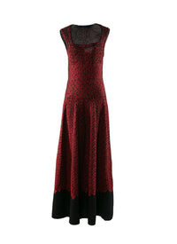 Square neck sleeveless dress - Black & Red