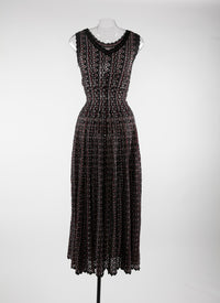 Robe longue fluide sans manches - Noir & Rouge