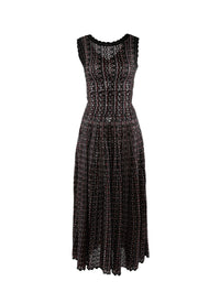 Robe longue fluide sans manches - Noir & Rouge