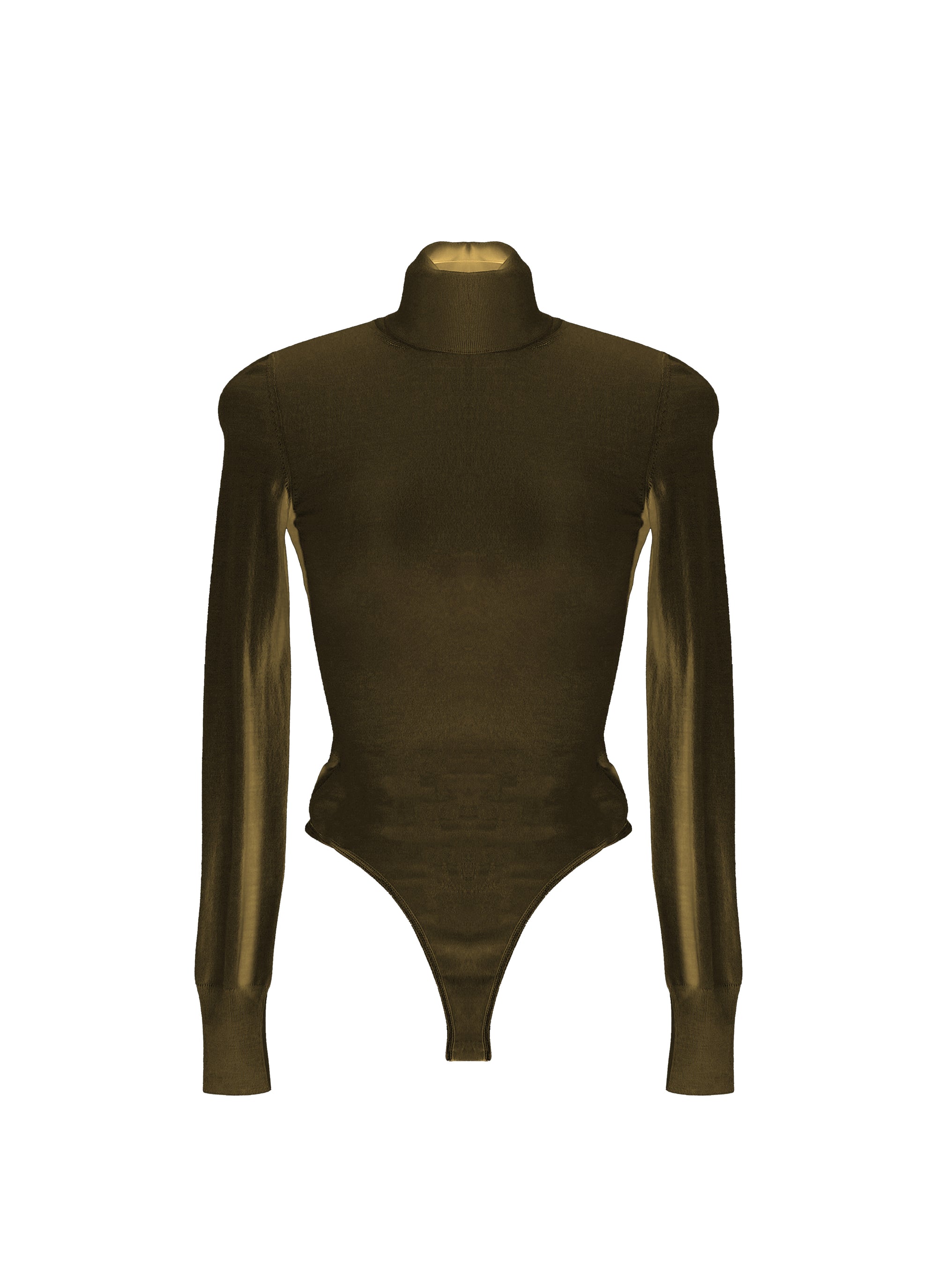 Long-sleeved bodysuit in wool with stand-up collar - Amazon