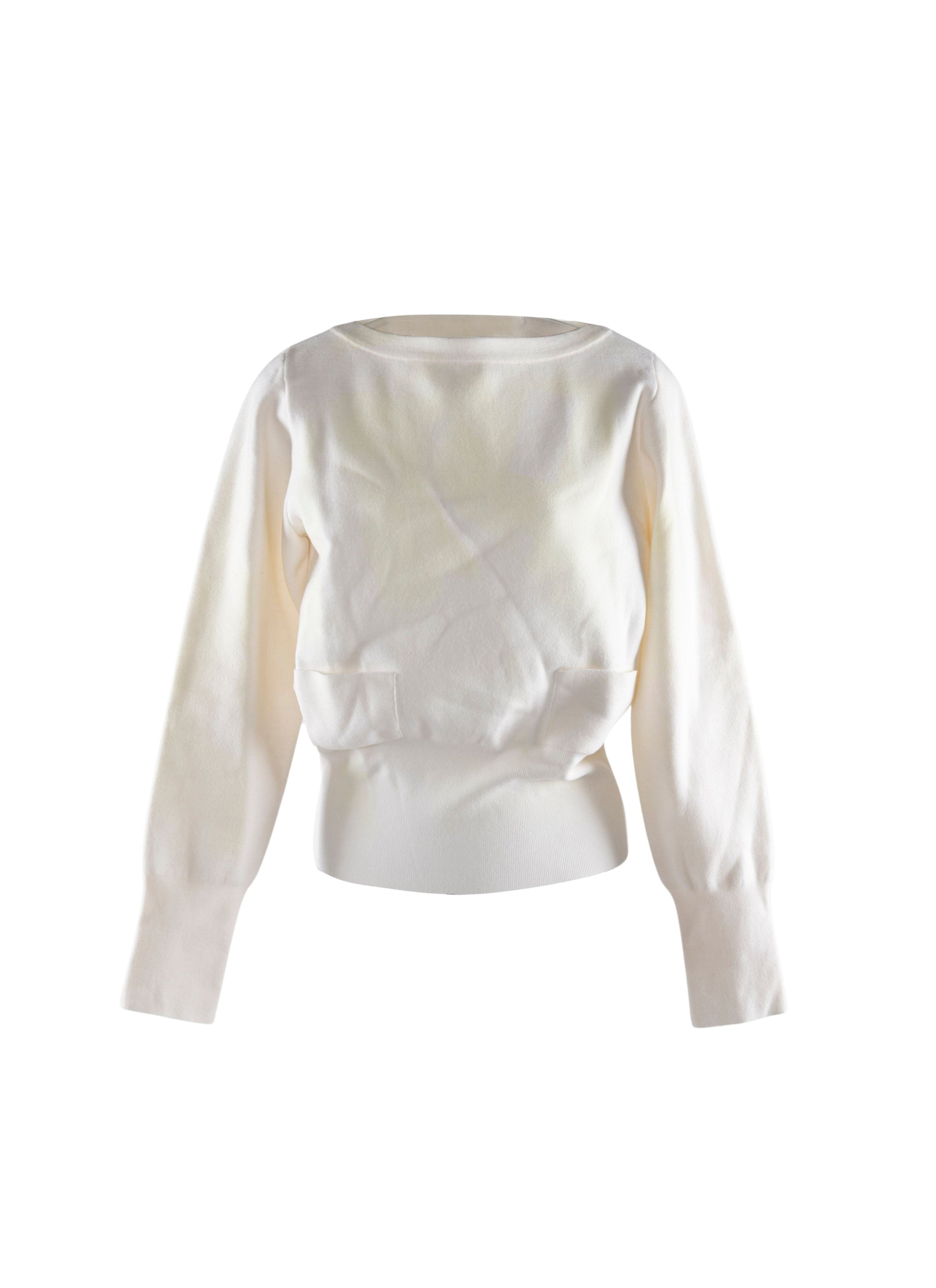 Pull à manches longues évasées - Blanc nacré