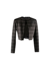 Short jacket with long sleeves in wool - Black & Pink