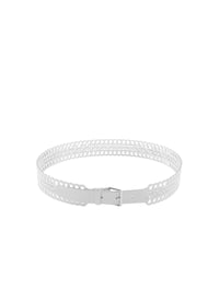 Openwork leather belt - Optic White