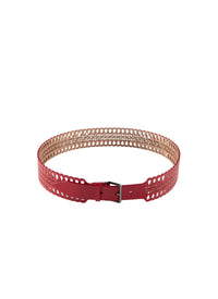 Openwork leather belt - Lacquer