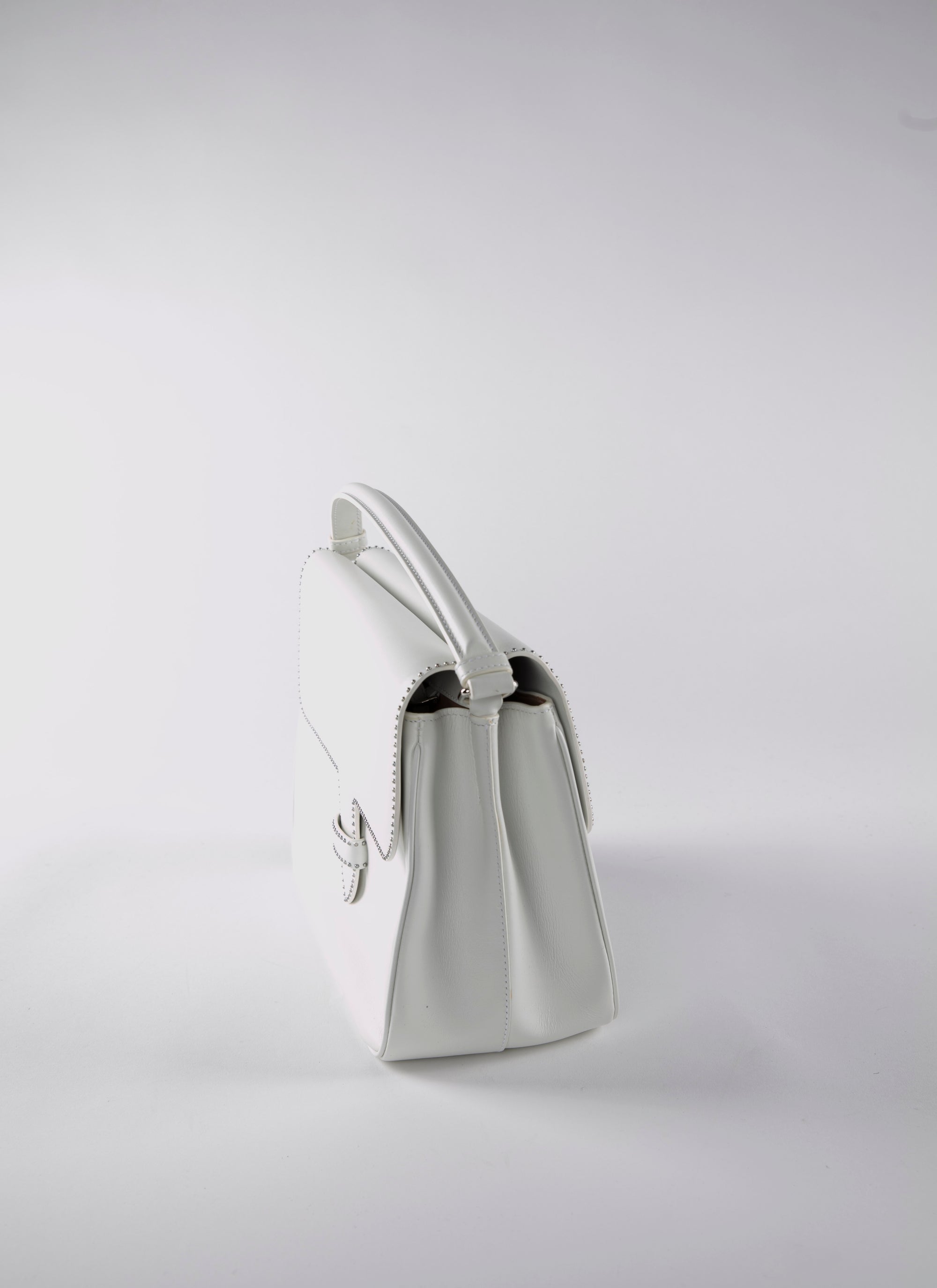 Leather farm bag - Optic White