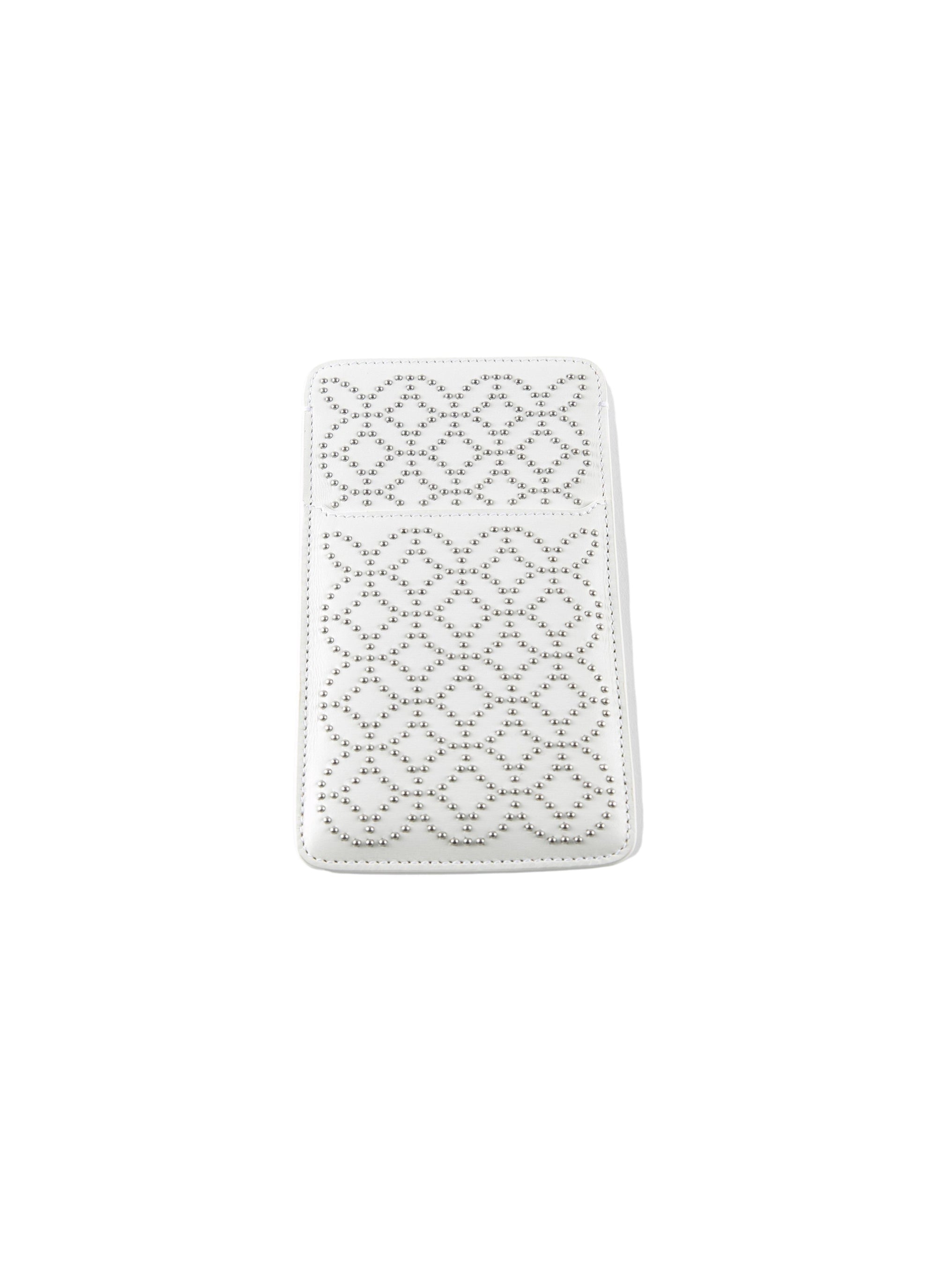 Porte téléphone en cuir - Blanc Optique