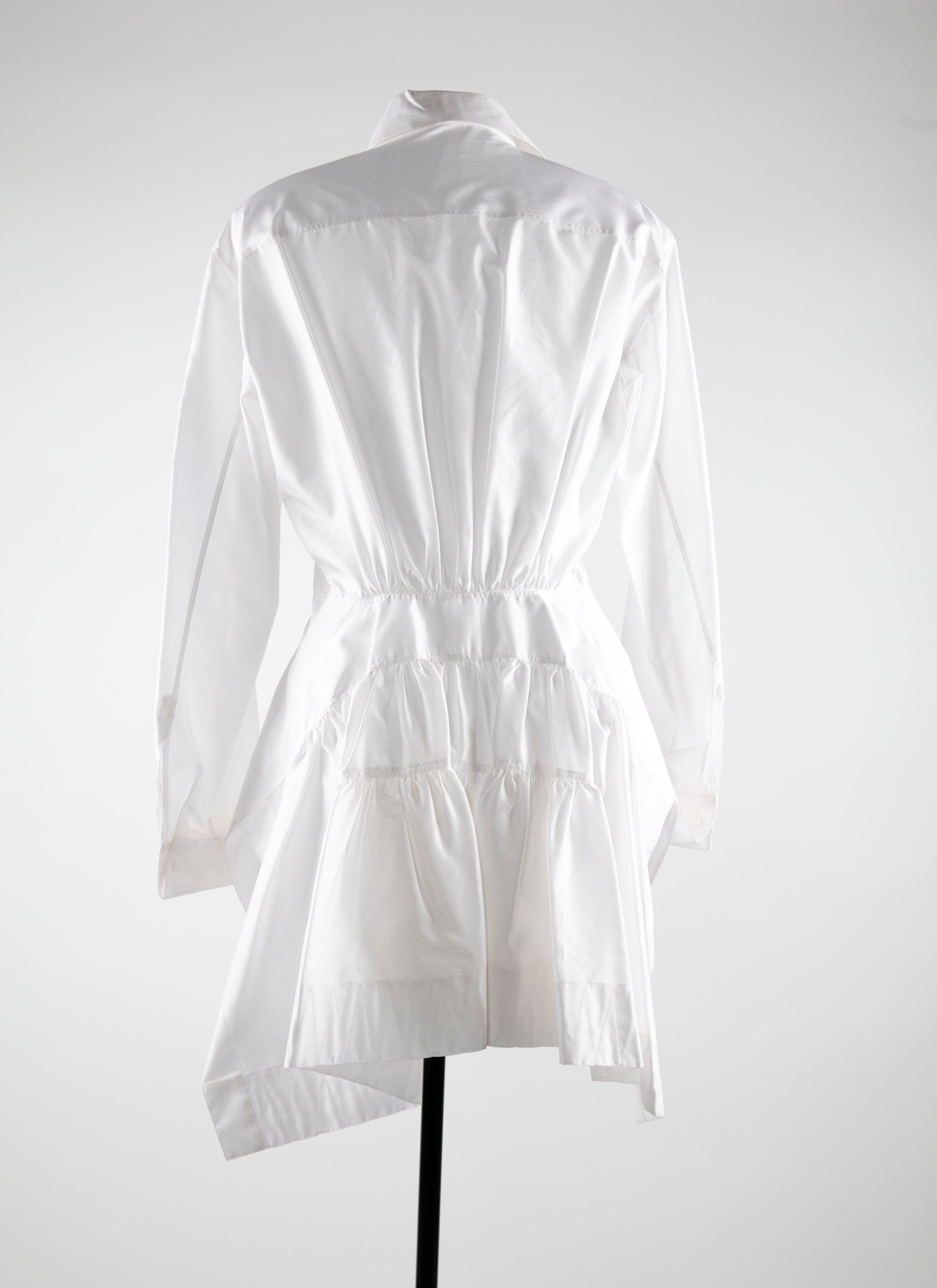 Chemise longue basque en soie - Blanc