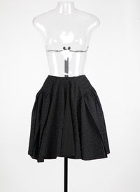 Mini-jupe plissée unie - Noir
