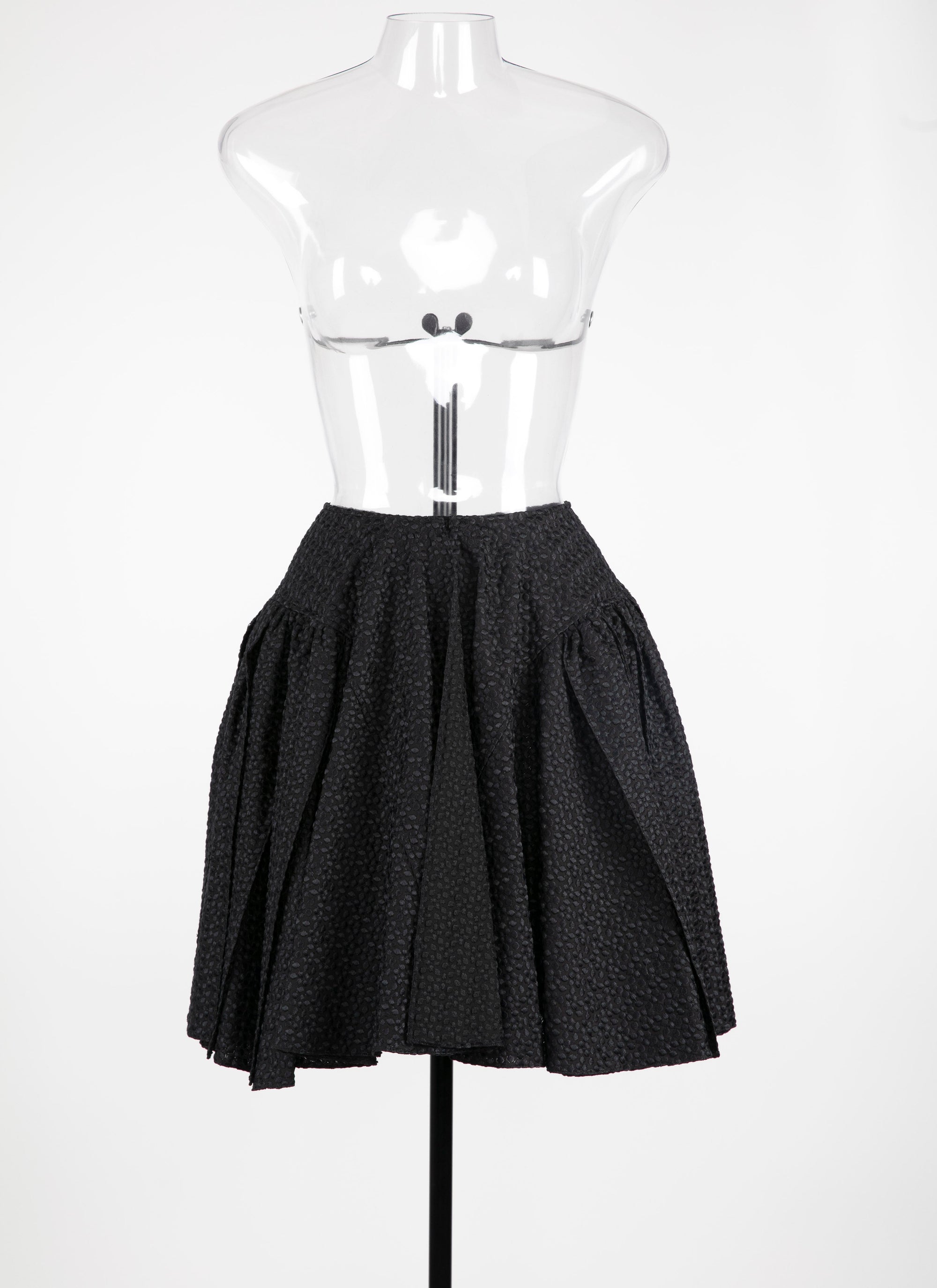 Mini-jupe plissée unie - Noir