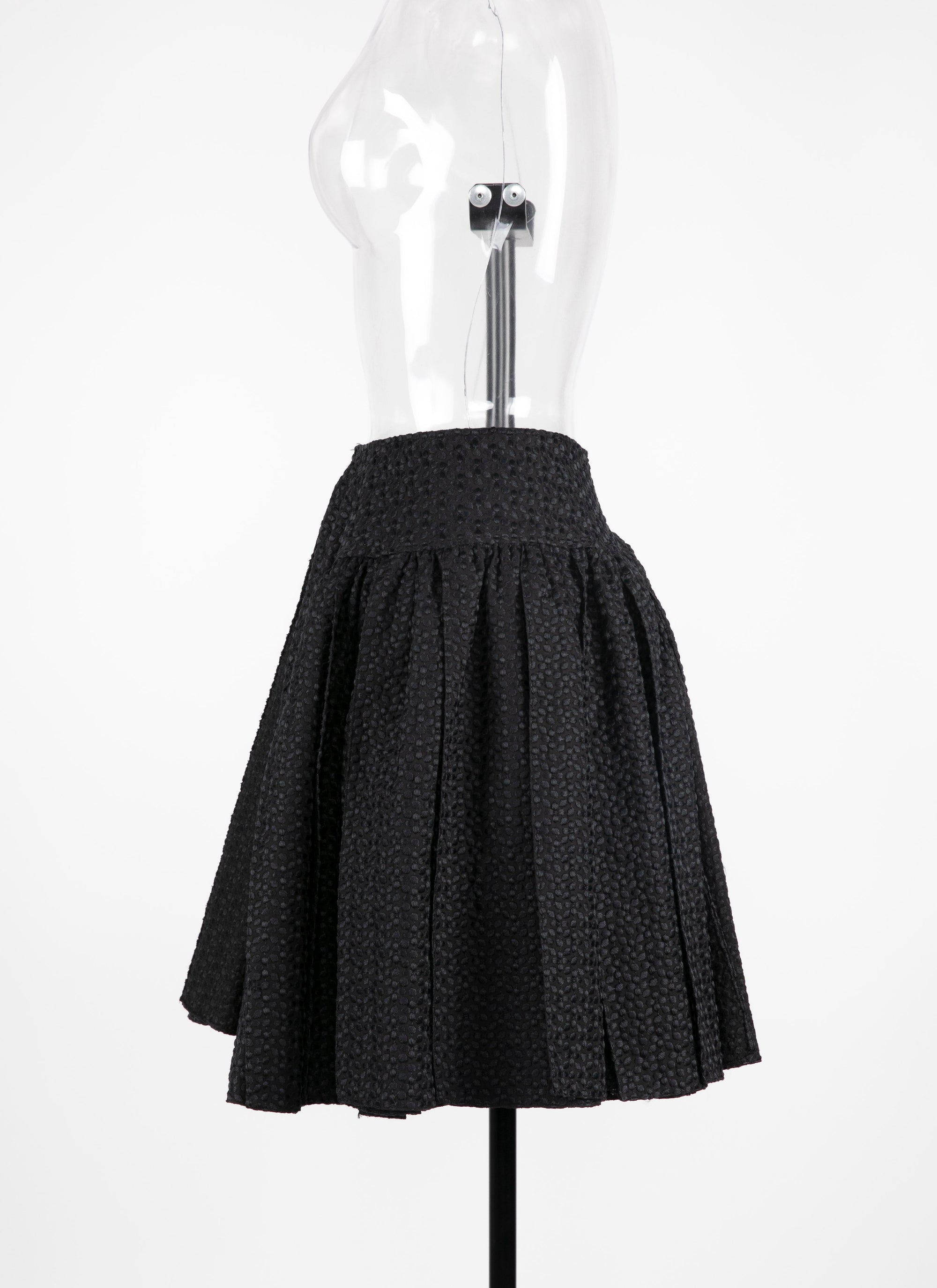 Mini-jupe plissée unie - Noir