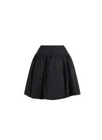 Mini-jupe plissée unie - Noir