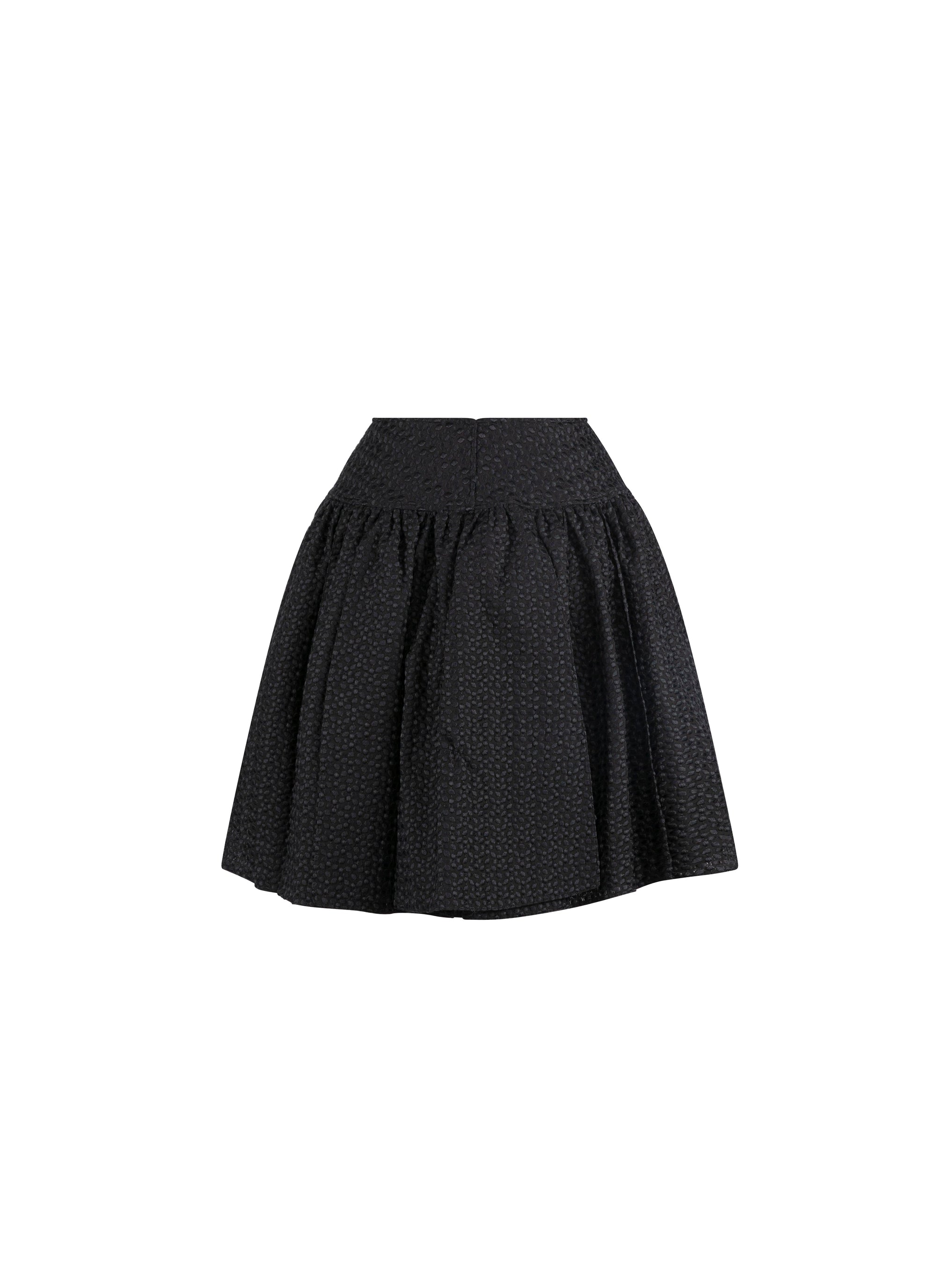Mini-jupe plissée unie - Noir