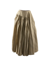 Midi skirt with asymmetric pleats - Putty