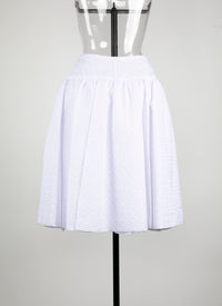 Openwork unlined mini skirt - White