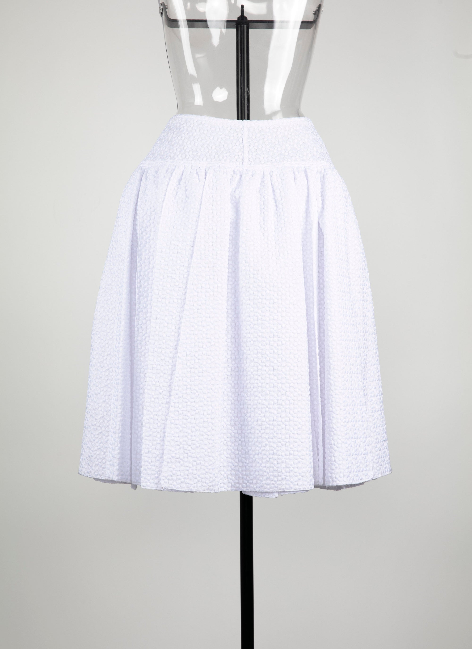 Openwork unlined mini skirt - White