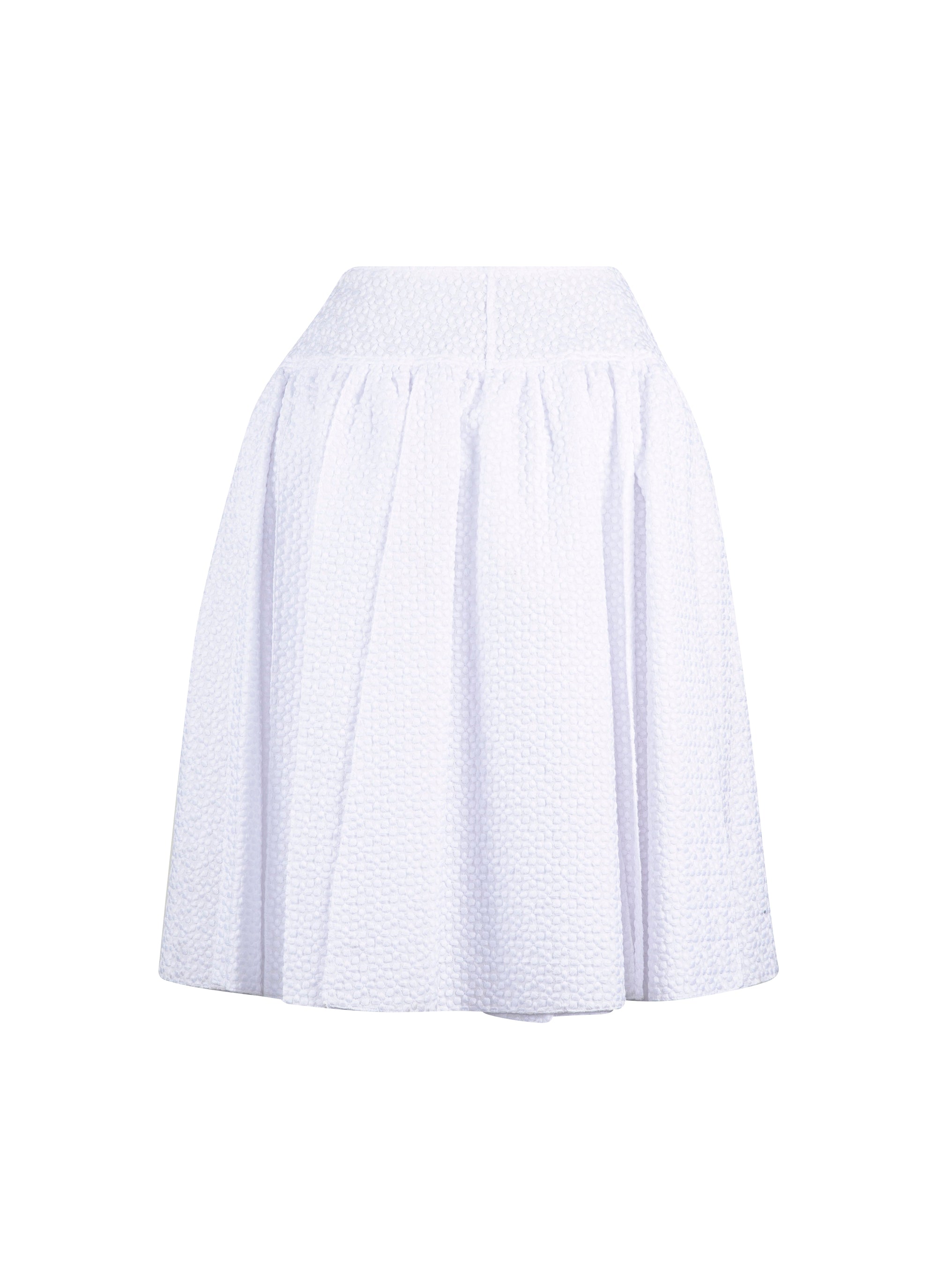 Unlined openwork mini skirt - White