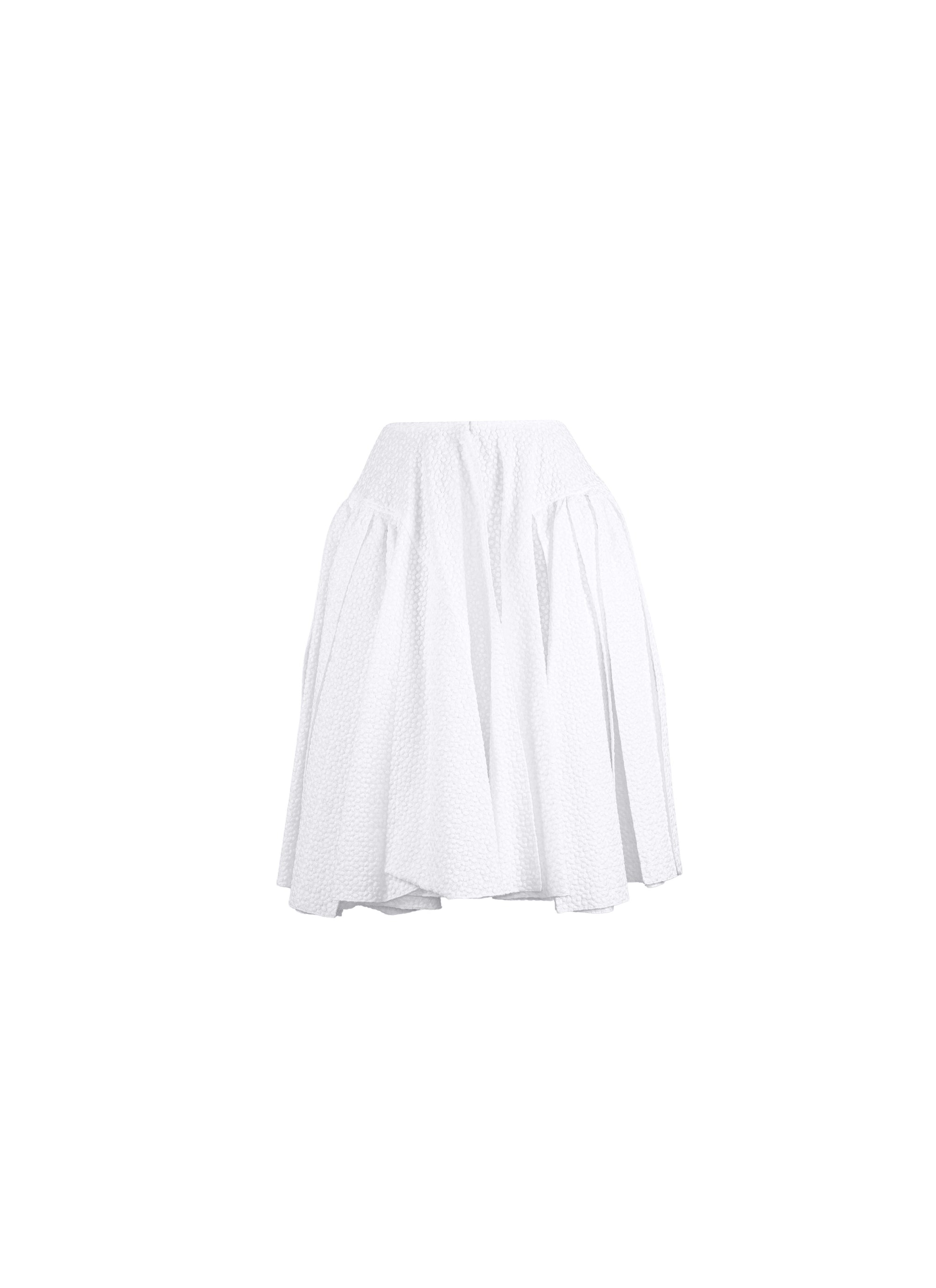 Unlined openwork mini skirt - White