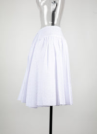 Openwork unlined mini skirt - White