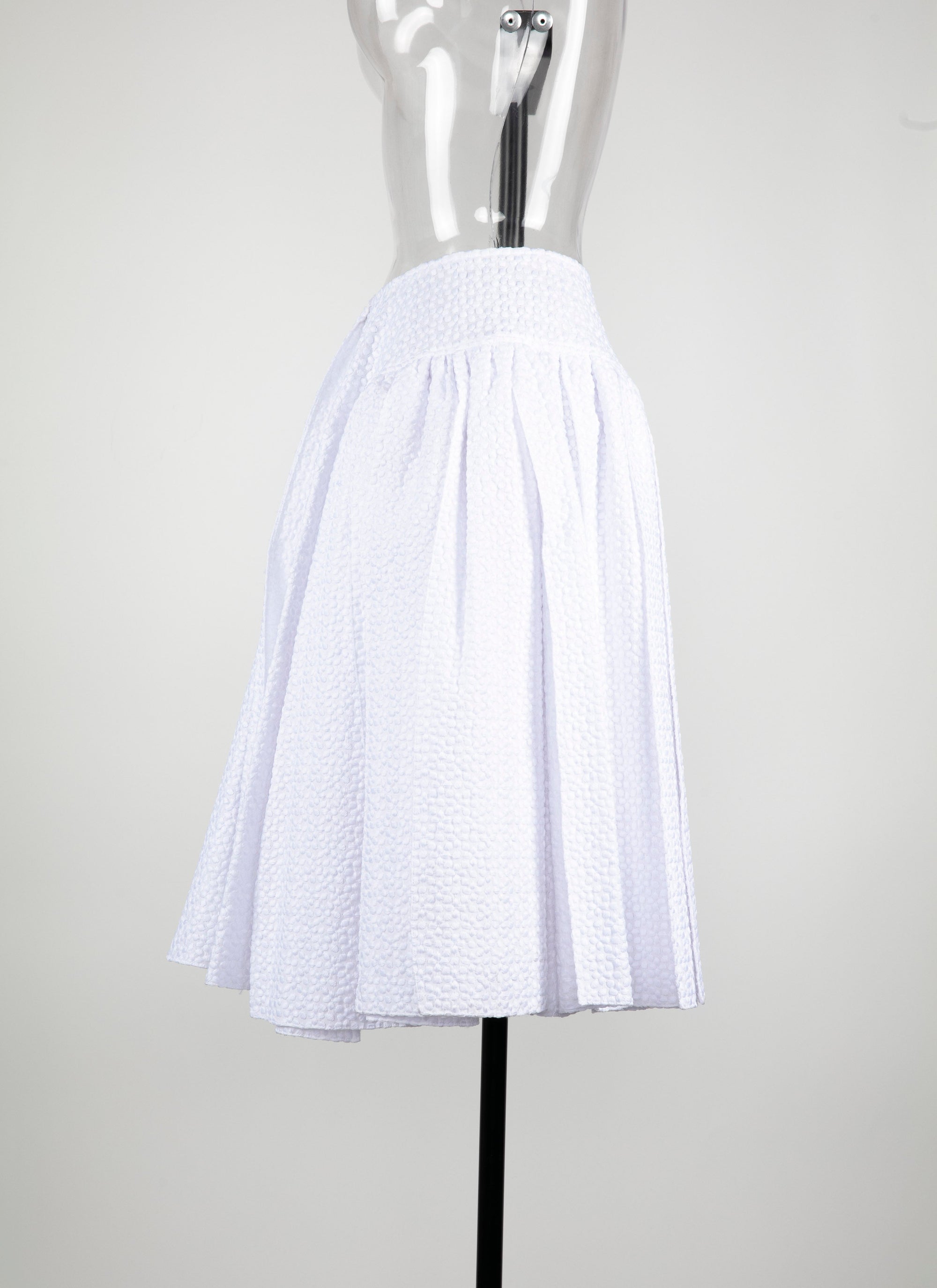 Openwork unlined mini skirt - White