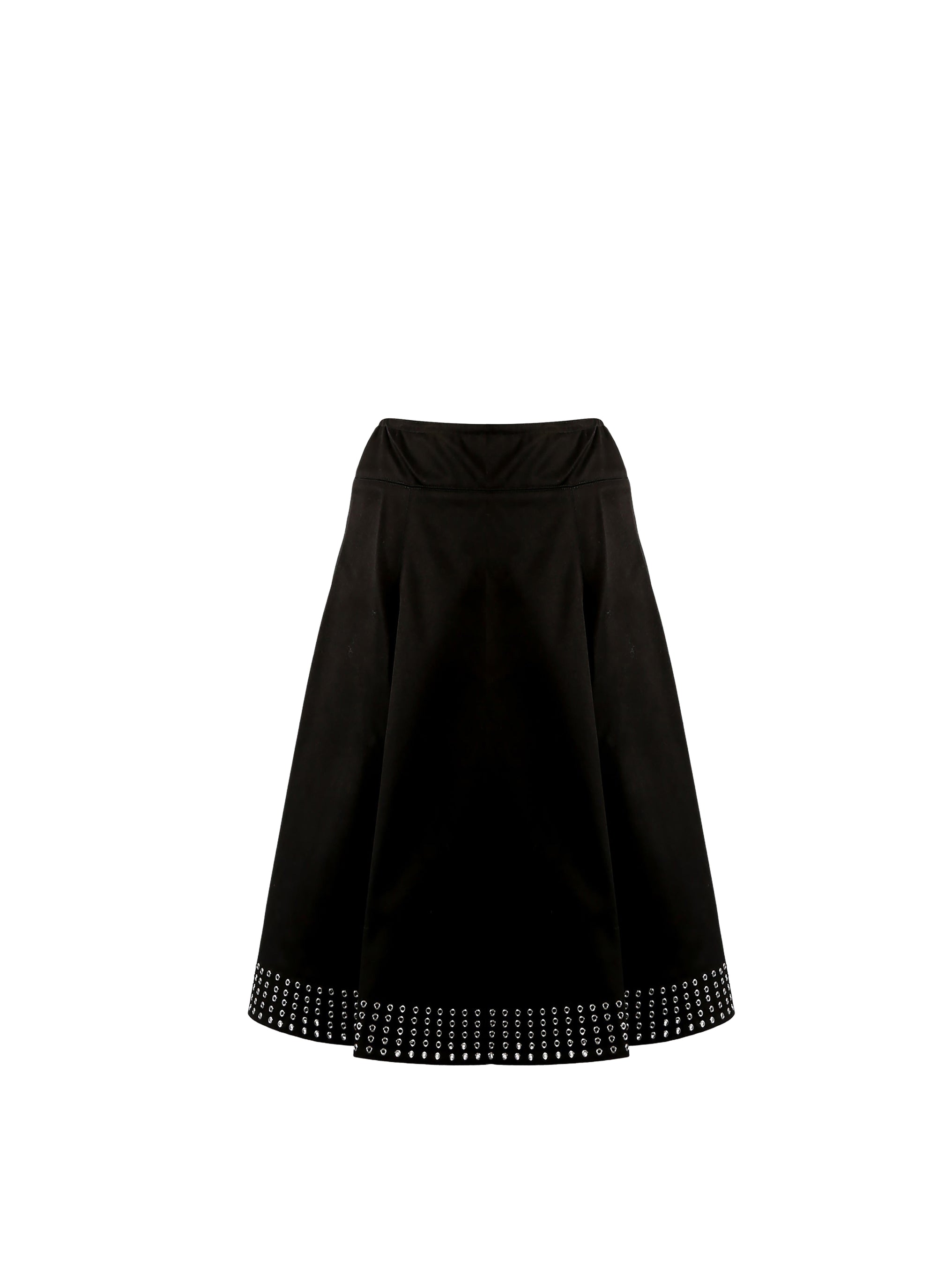 Jupe cloutée en en gabardine - Noir