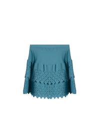 Jupe Diamant en maille - Bleu Glacier