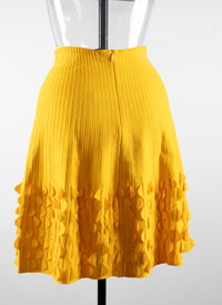Knitted short skirt with embossed details - Amber