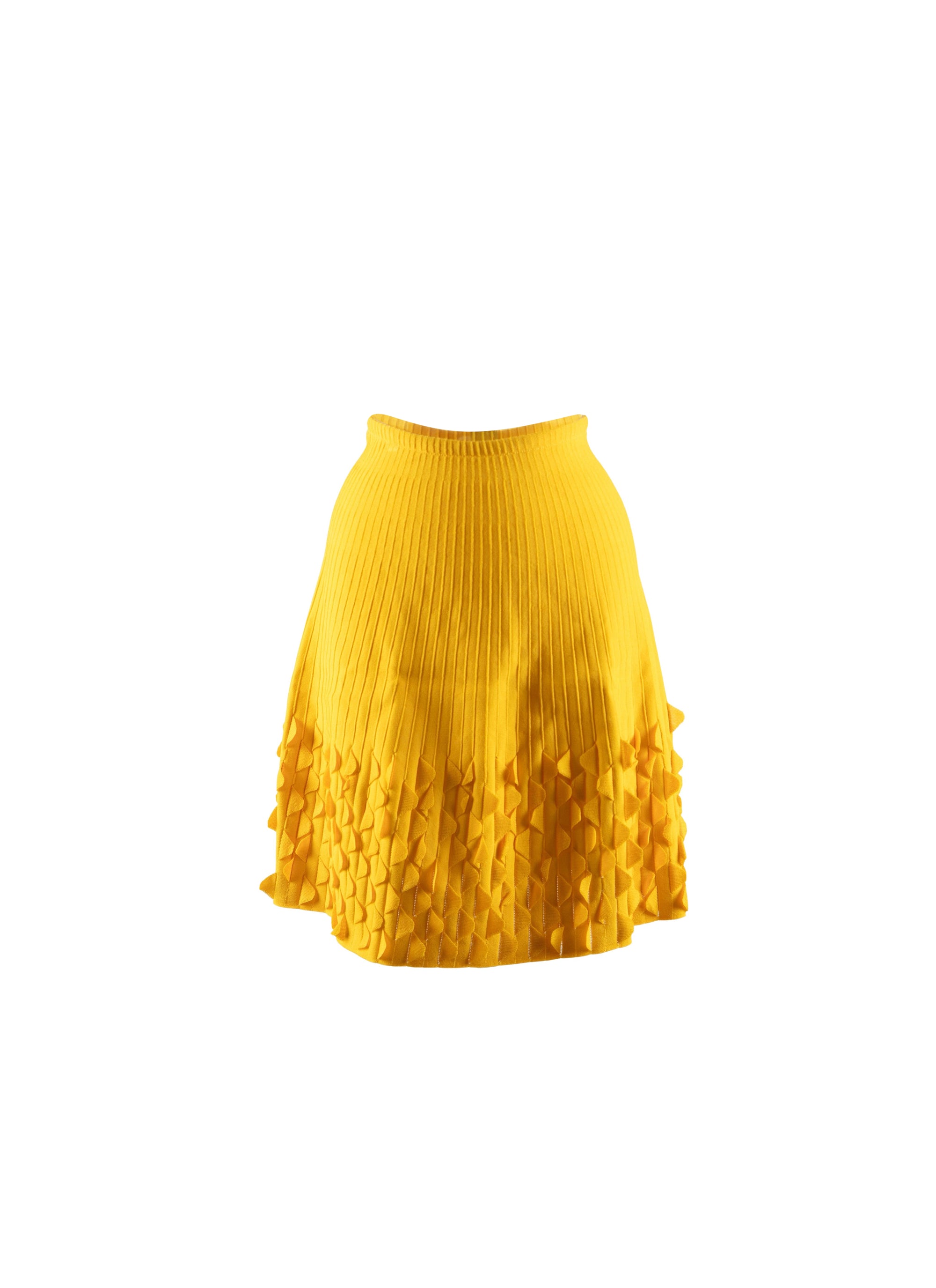 Knitted short skirt with embossed details - Amber