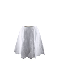 Short skirt with geometric embroidery - White