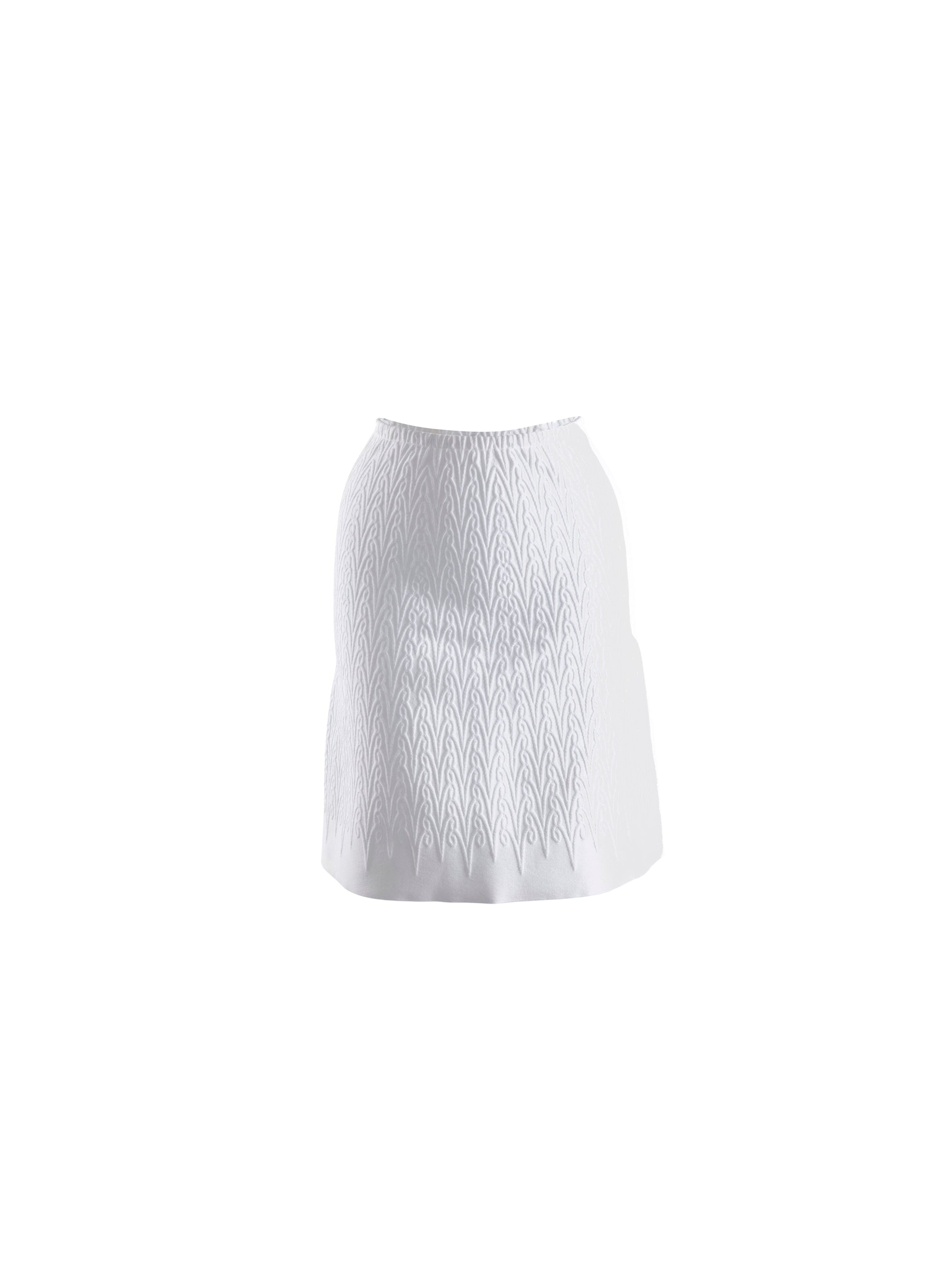 Jupe courte avec détail broderie géométrique - Blanc