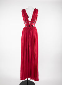 Gathered v-neck dress - Amaranth