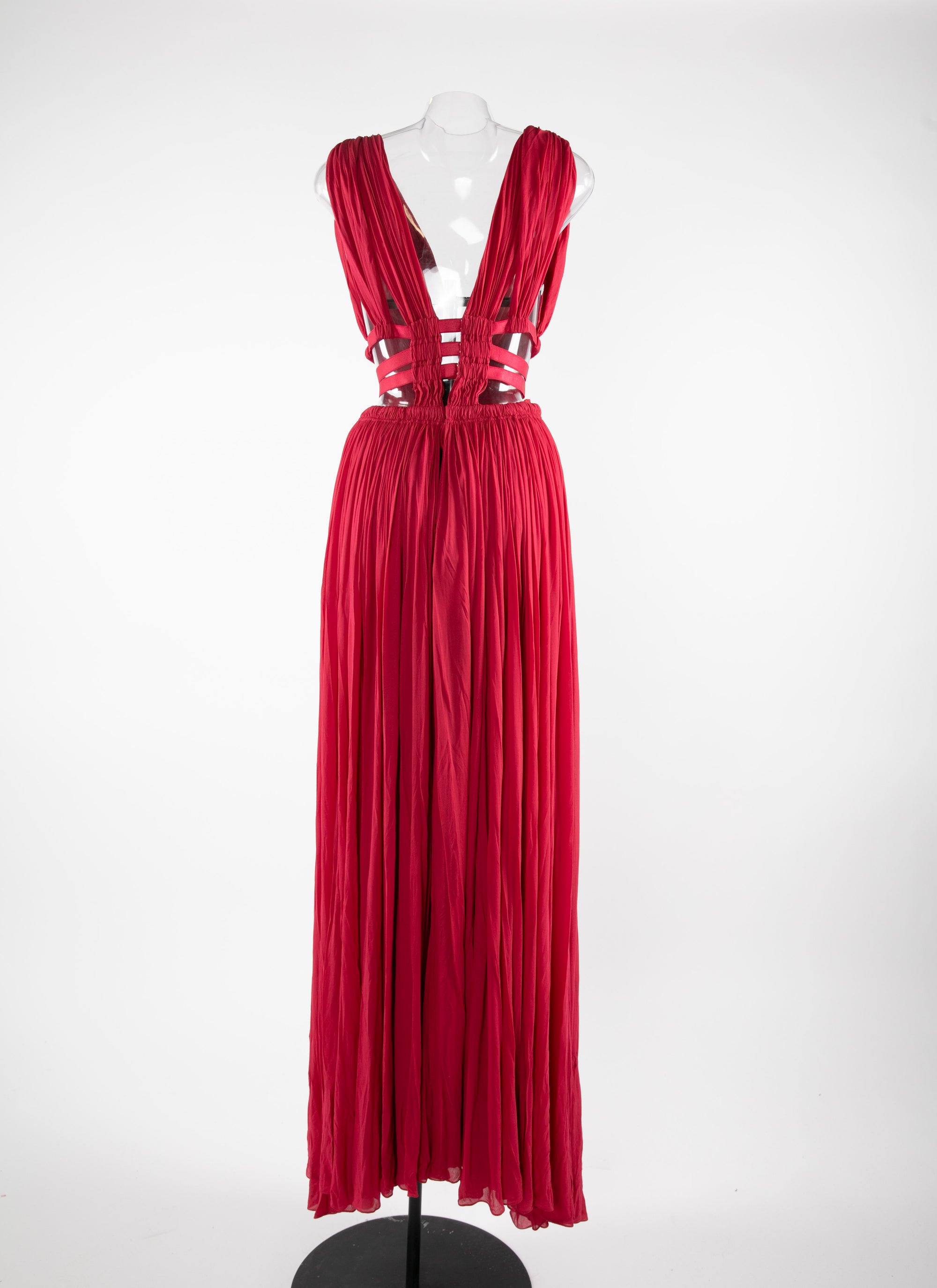 Gathered v-neck dress - Amaranth