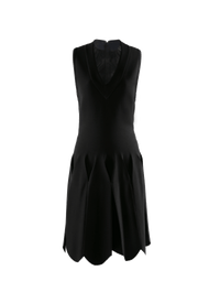 Robe sans manches effet origami col v - Noir