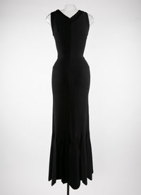 V-neck sleeveless dress - Black intense
