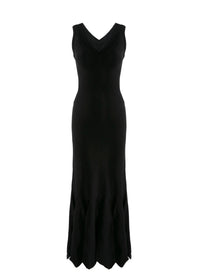 V-neck sleeveless dress - Black intense