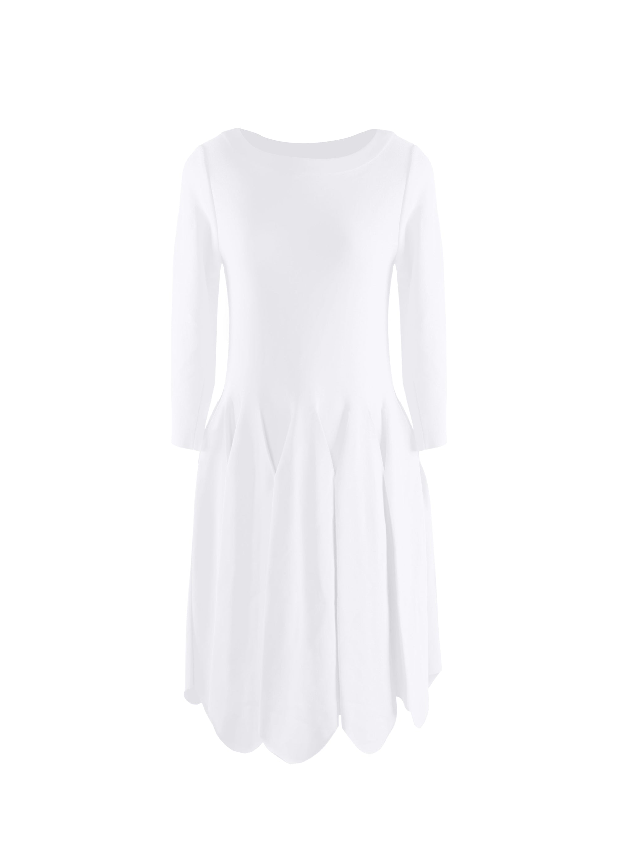 3/4 Sleeve Mini Dress - White