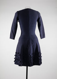 Robe à manches 3/4 avec détails en relief - Cobalt