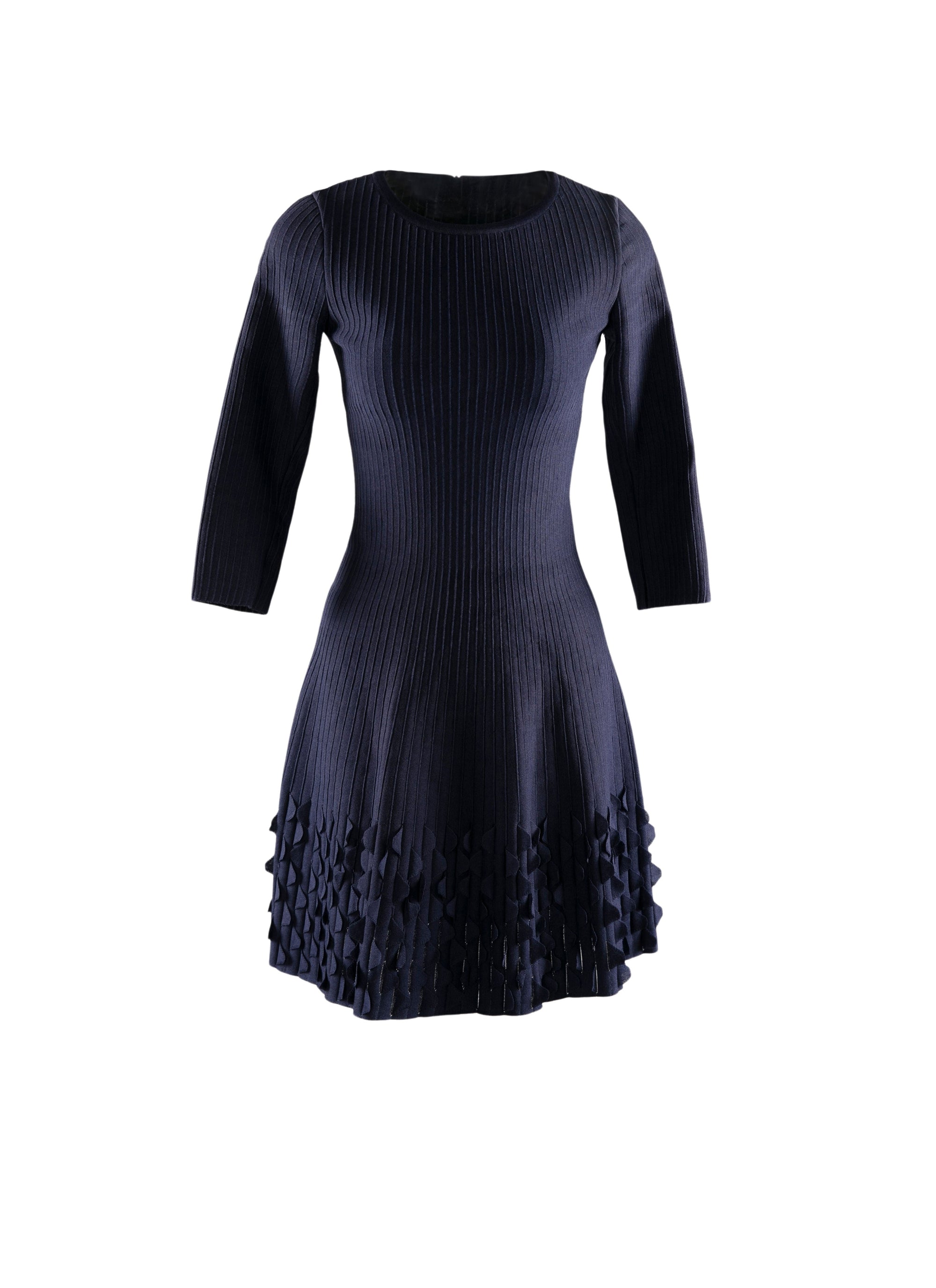 Robe à manches 3/4 avec détails en relief - Cobalt