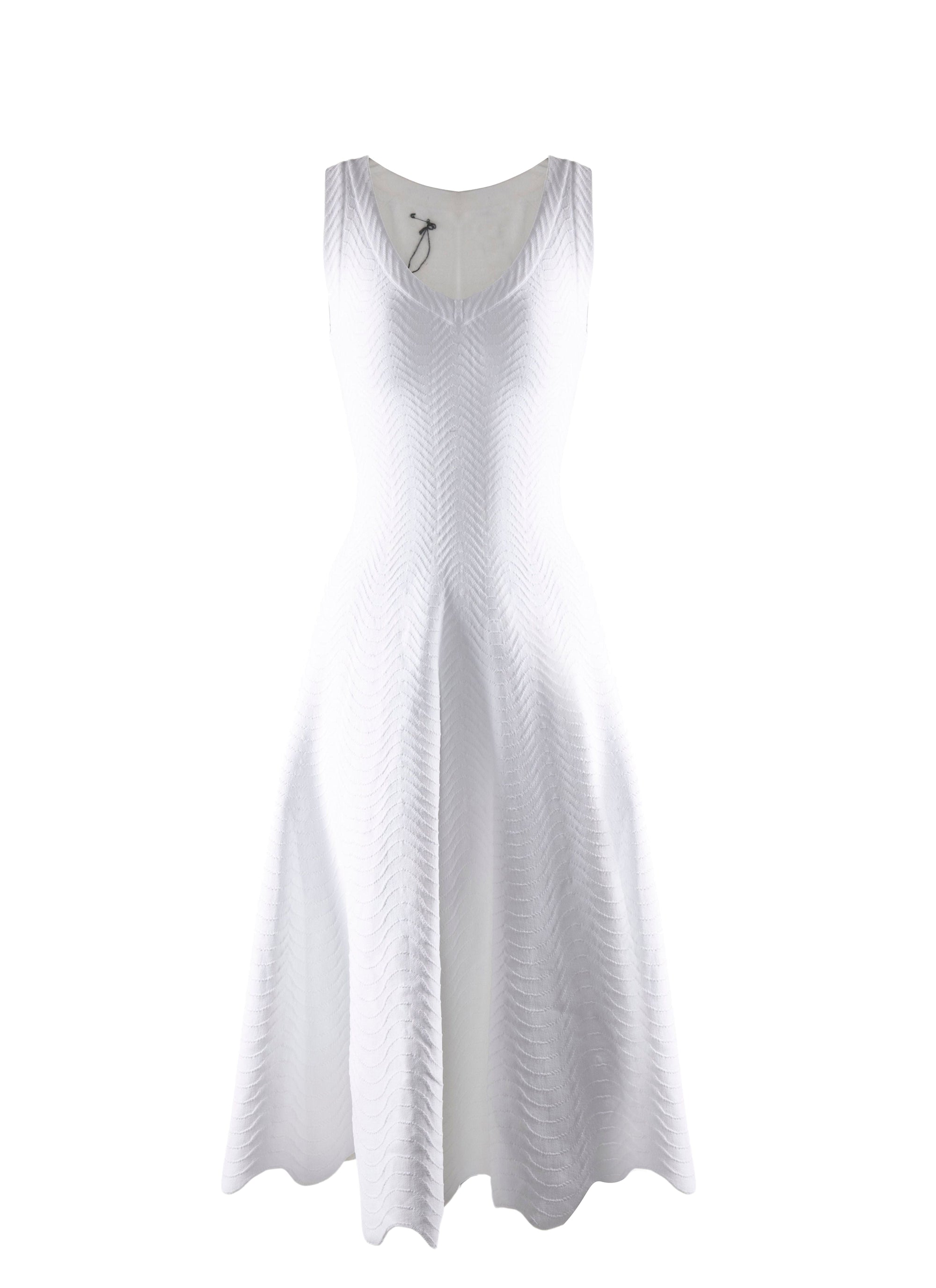 Robe mi-longue sans manches - Blanc