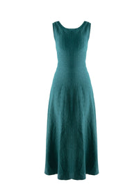 Sleeveless midi-length dress - Petroleum Blue