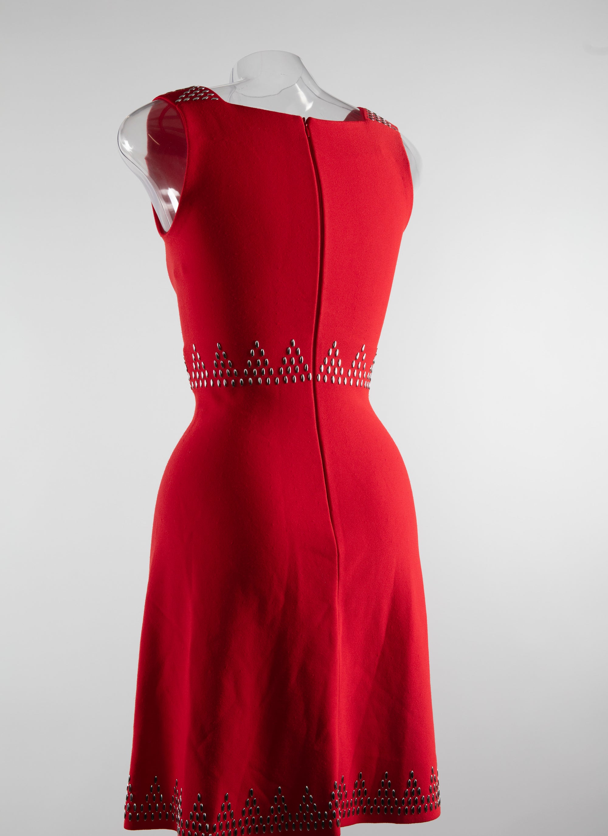 Triangle mesh sleeveless short dress - Scarlet