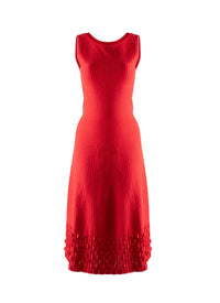Robe sans manches avec détails en relief - Ecarlate