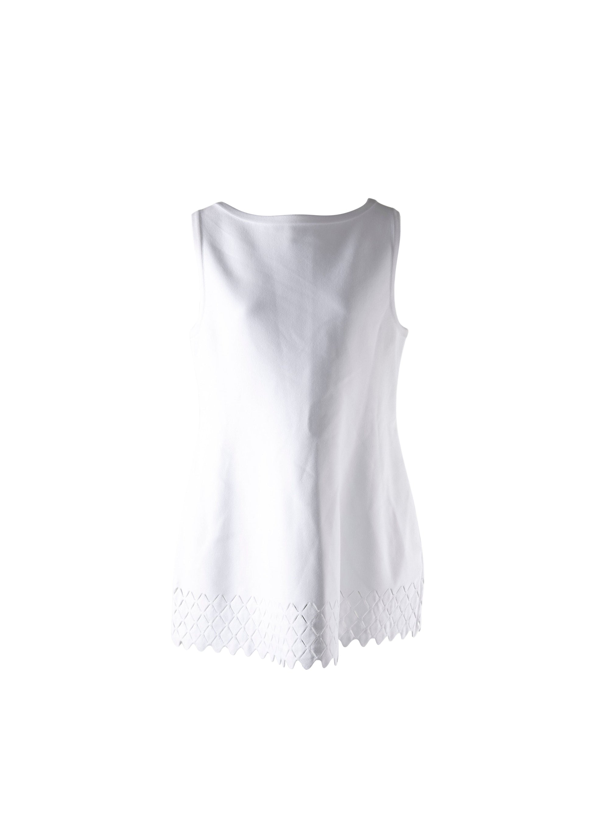 Sleeveless diamond tunic - White